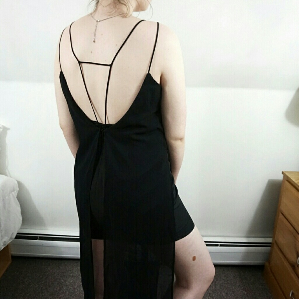 Forever21 Long black dress W/mini dress underneath